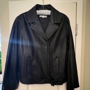Calvin Klein leather Moto Jacket Sz 1x
